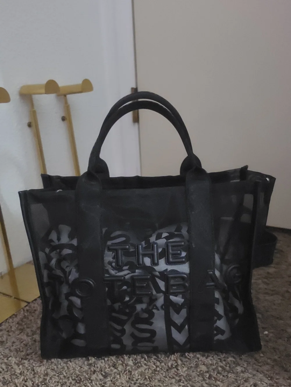 Marc Jacobs Mesh Black The Tote Bag Medium (NWOT)(DUST BAG)🖤
